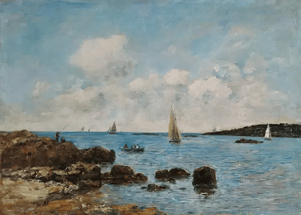 Antibes Coastal Landscape by Eugene Boudin | Oil Painting Reproduction
