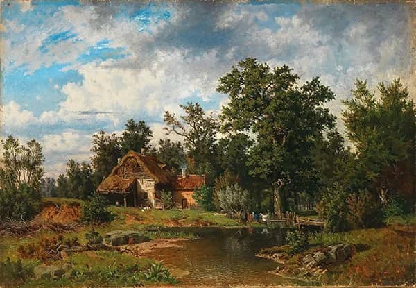 Idyll at the Forest Pond 1856 by Morten Muller | Oil Painting Reproduction
