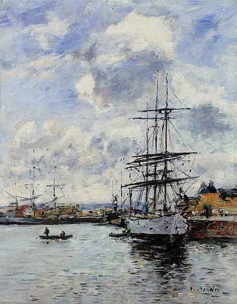 Deauville the Harbor 1897 II by Eugene Boudin | Oil Painting Reproduction