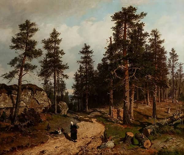 Landscape with Figures 1875 by Morten Muller | Oil Painting Reproduction