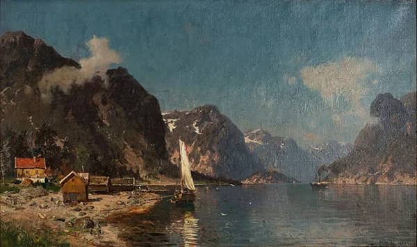 Norwegian Fjord Landscape by Morten Muller | Oil Painting Reproduction