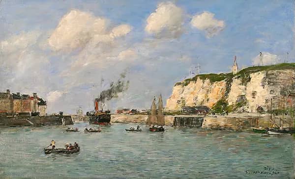 L'entree du Port Dieppe by Eugene Boudin | Oil Painting Reproduction