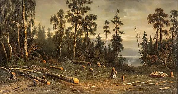 Norwegian Forest Lake Autumn by Morten Muller | Oil Painting Reproduction