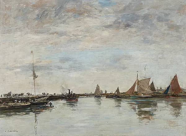 Ships in the Harbour of Trouville | Oil Painting Reproduction