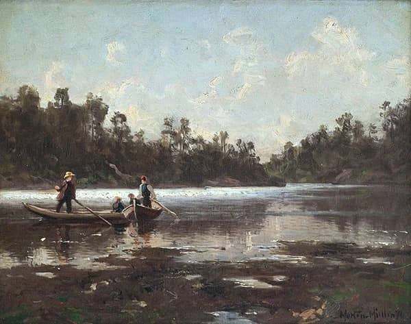 People in Rowboats 1876 by Morten Muller | Oil Painting Reproduction