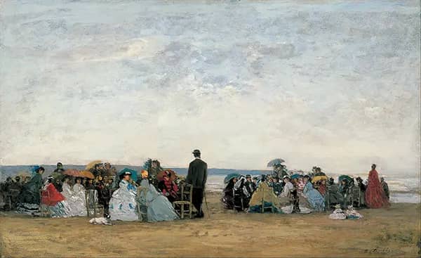 The Beach near Trouville by Eugene Boudin | Oil Painting Reproduction