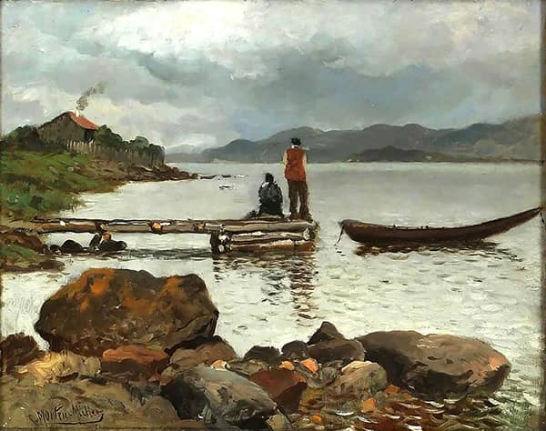 Two on the Quayside by Morten Muller | Oil Painting Reproduction