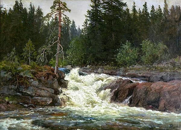 Waterfall 1891 by Morten Muller | Oil Painting Reproduction