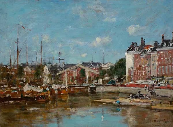 The Leuvehaven in Rotterdam by Eugene Boudin | Oil Painting Reproduction