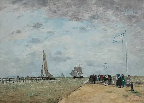 The Pier at Trouville by Eugene Boudin | Oil Painting Reproduction