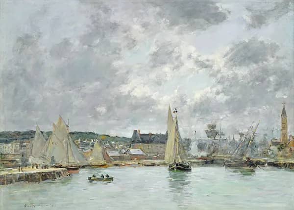 Trouville Harbour 1880 by Eugene Boudin | Oil Painting Reproduction