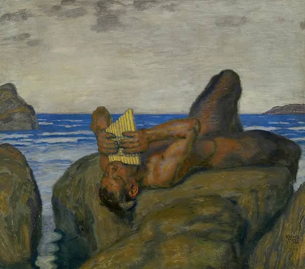 Blowing Faun 1914 by Franz von Stuck | Oil Painting Reproduction