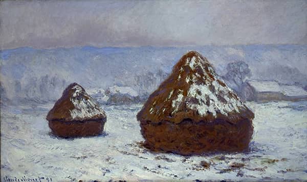 Grainstacks Snow Effect 1891 by Claude Monet | Oil Painting Reproduction