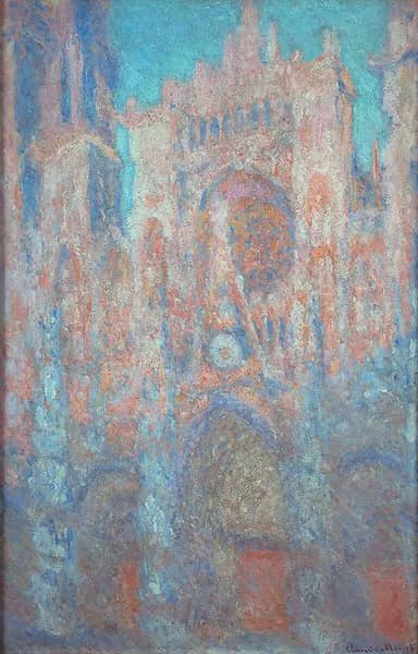 Rouen Cathedral Red Sunlight by Claude Monet | Oil Painting Reproduction