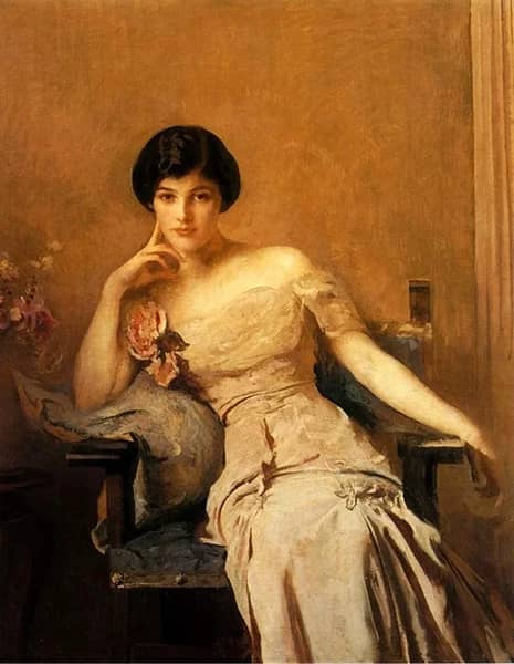Mrs John Lawrence by Edmund Tarbell | Oil Painting Reproduction