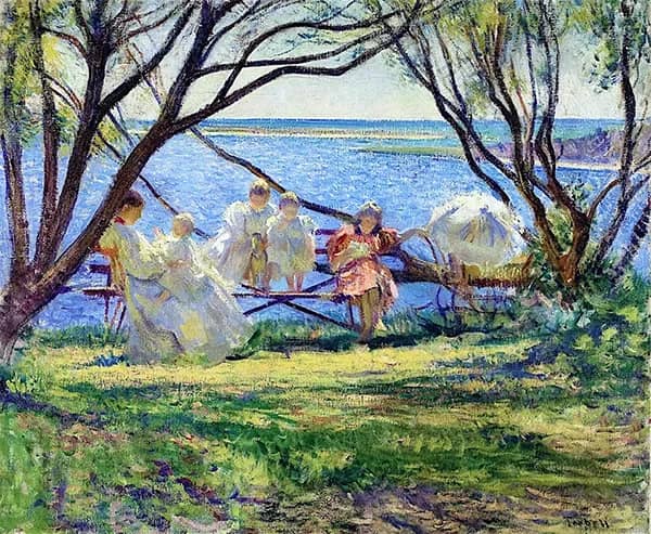 My Family at Cotuit by Edmund Tarbell | Oil Painting Reproduction
