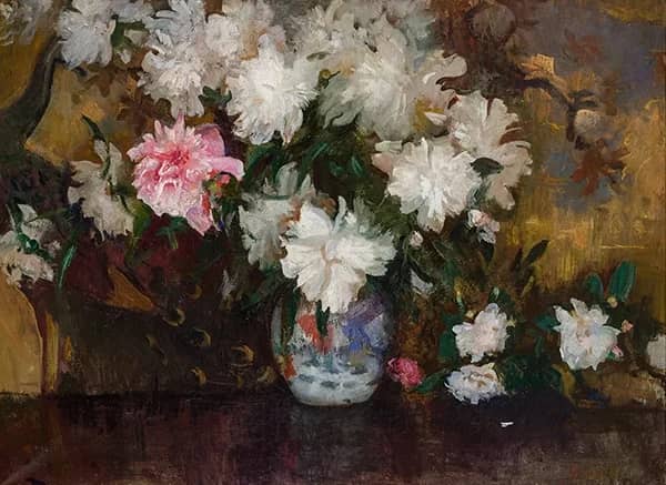 Peonies 1927 by Edmund Tarbell | Oil Painting Reproduction