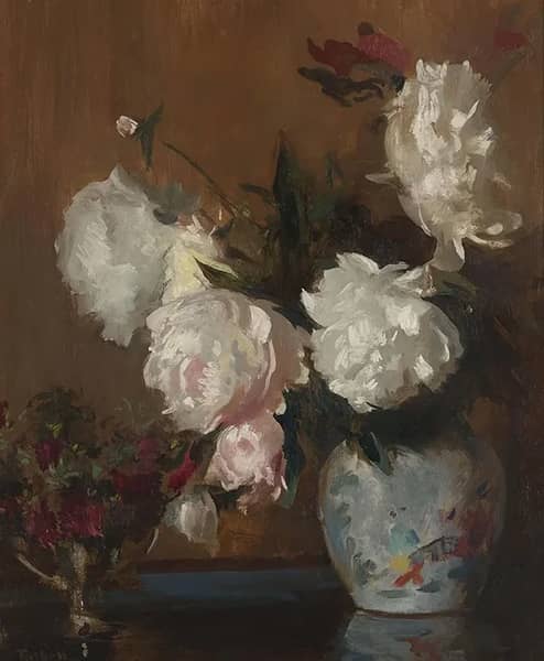 Peonies c1925 by Edmund Tarbell | Oil Painting Reproduction