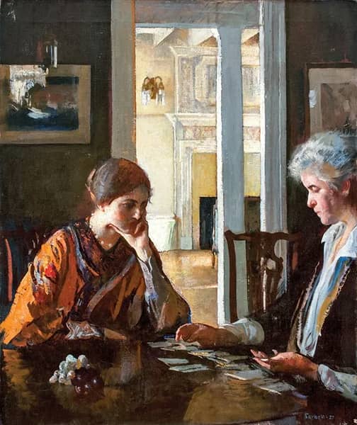 Solitaire 1927 by Edmund Tarbell | Oil Painting Reproduction
