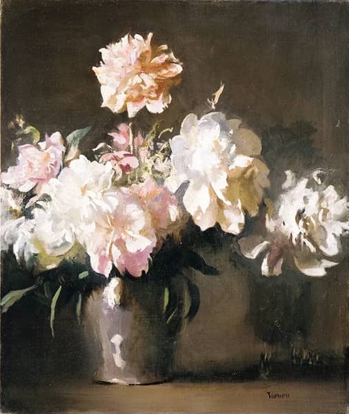 Still Life Vase of Peonies c1925 | Oil Painting Reproduction