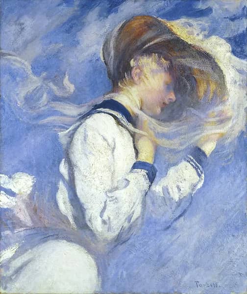Summer Breeze 1904 by Edmund Tarbell | Oil Painting Reproduction