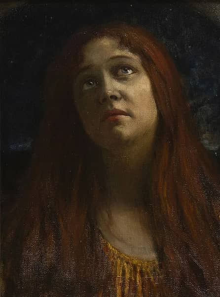 Portrait of a Red Haired Woman by Walter Firle | Oil Painting Reproduction