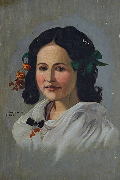 Portrait of a Young Woman with White Blouse | Oil Painting Reproduction