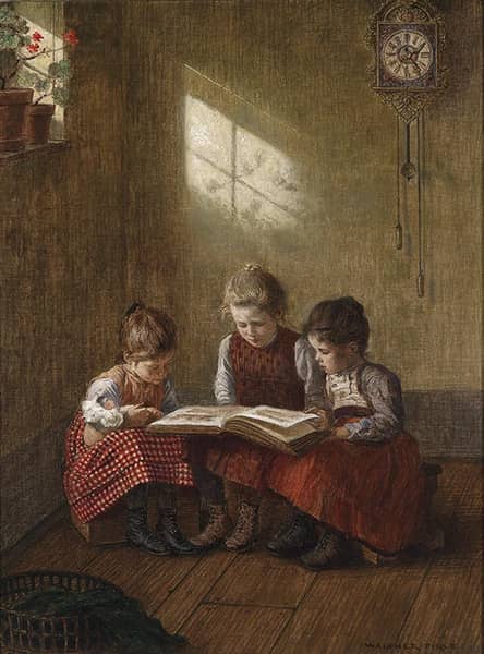 Exciting Reading 1929 by Walter Firle | Oil Painting Reproduction
