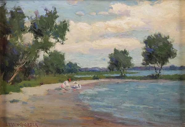 On the Beach 1890 by Luther Emerson van Gorder | Oil Painting Reproduction