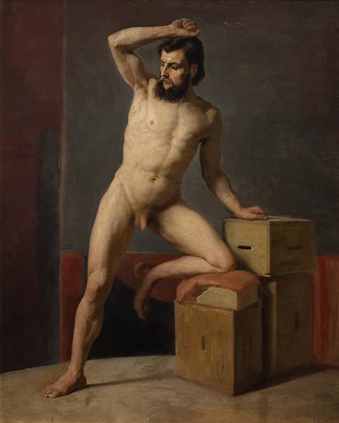 Male Nude 1883 by Gustav Klimt | Oil Painting Reproduction
