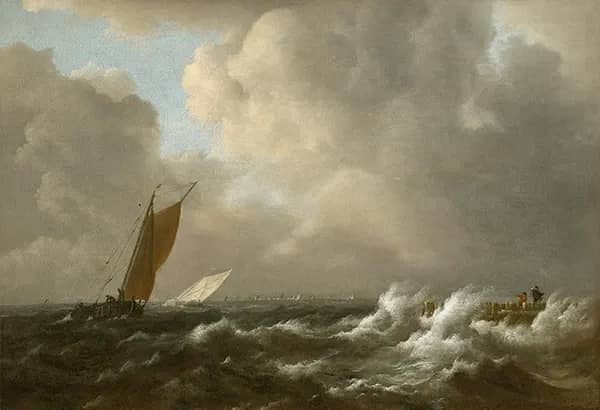 Sailing Vessels in a Stor | Oil Painting Reproduction