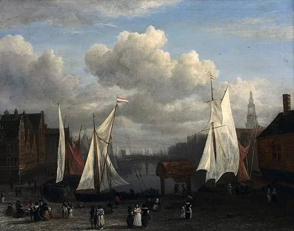 View of the Damrak in Amsterdam c1670 | Oil Painting Reproduction