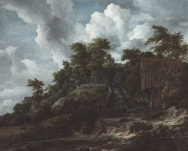 Wooded Hillside with a View of Bentheim Castle | Oil Painting Reproduction