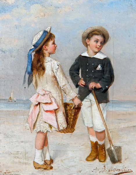 A Day at the Beach by Albert Roosenboom | Oil Painting Reproduction