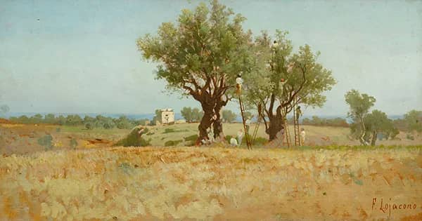 The Olive Harvest by Francesco Lojacono | Oil Painting Reproduction