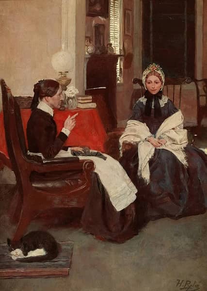 Who's Going to Support Em Demanded Mrs Barkley 1898 | Oil Painting Reproduction