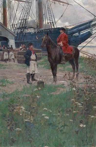 A Virginia Plantation Wharf 1896 | Oil Painting Reproduction
