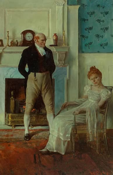 Becky and Lord Steyne by Howard Pyle | Oil Painting Reproduction
