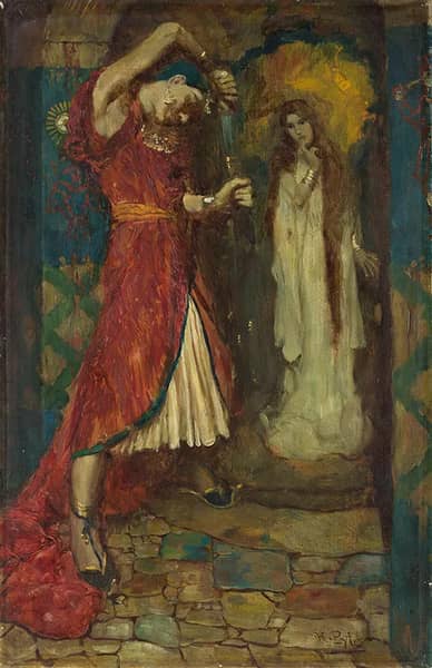The Drawing of the Sword by Howard Pyle | Oil Painting Reproduction