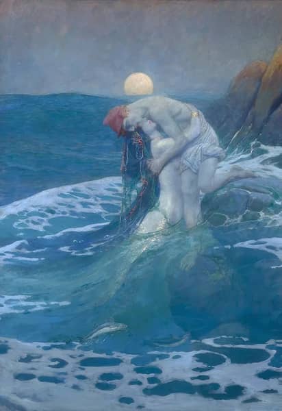 The Mermaid 1910 by Howard Pyle | Oil Painting Reproduction