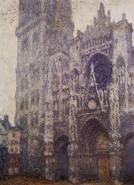 Rouen Cathedralt The Portal and the Tour d'Albene Grey Weather | Oil Painting Reproduction