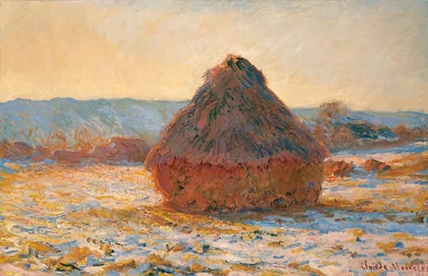 Grainstack in the Sunlight Snow Effect 1891 | Oil Painting Reproduction