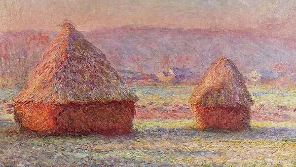 Grainstacks White Frost Sunrise 1889 | Oil Painting Reproduction