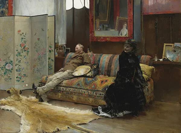 Gustave Courtois in his Studio 1880 | Oil Painting Reproduction