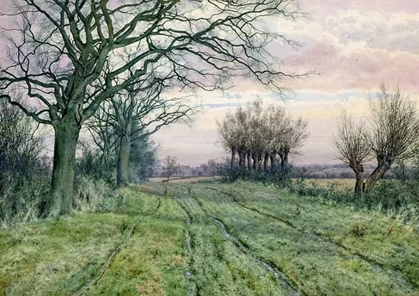 A Fenland Lane with Pollarded Willows 1887 | Oil Painting Reproduction