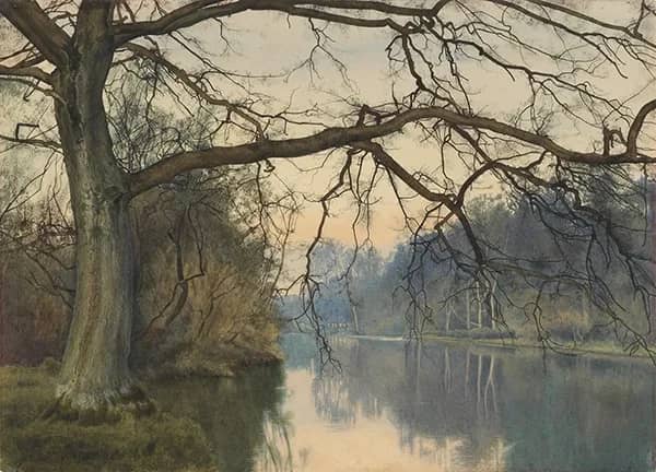 A Great Tree on a Riverbank 1892 | Oil Painting Reproduction