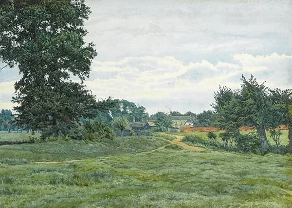 A Village in the Fens by William Fraser Garden | Oil Painting Reproduction