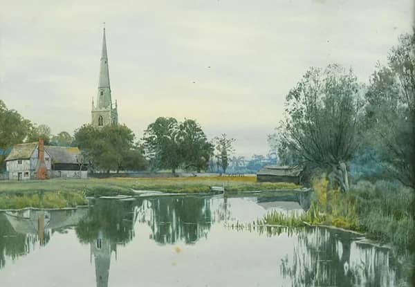 Hemingford Abbots Church and the Granary 1903 | Oil Painting Reproduction
