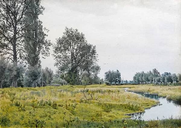 Near Hemingford Abbots Church 1897 | Oil Painting Reproduction