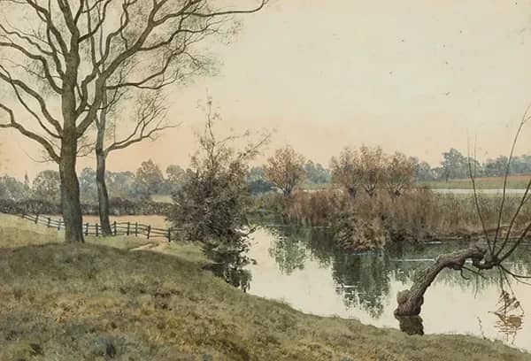 On the River Bank Dusk | Oil Painting Reproduction